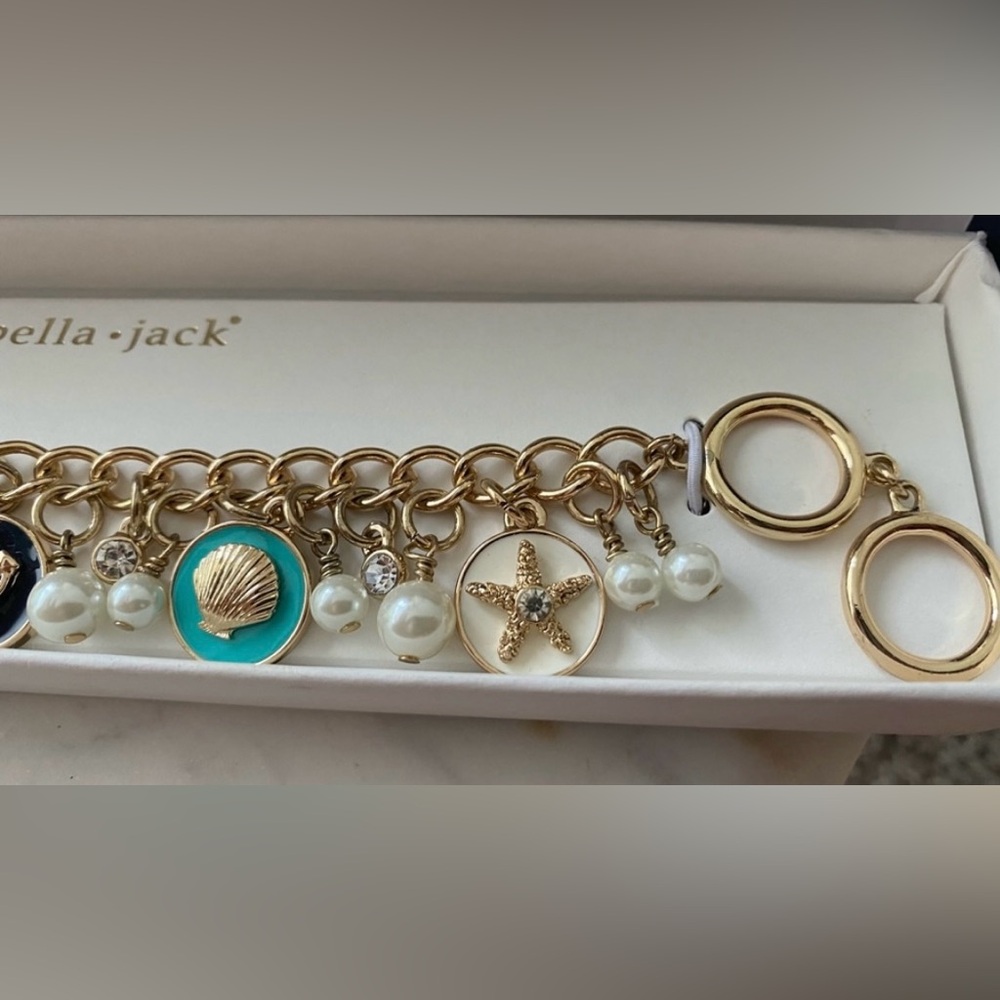 •NIB•Bella Jack Ladies Nautical Gold Toned Toggle Bracelet - Picture 2 of 6